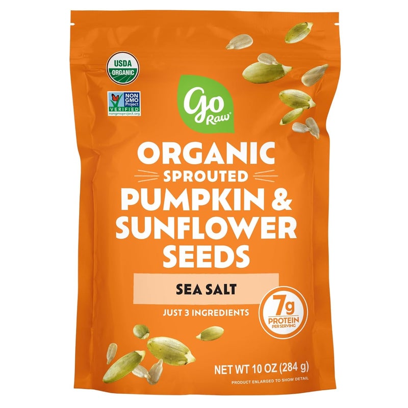Go Raw Organic Sprouted Pumpkin & Sunflower Seeds, 10 oz, Sea Salted, Keto, Kosher, Superfood - Image 1